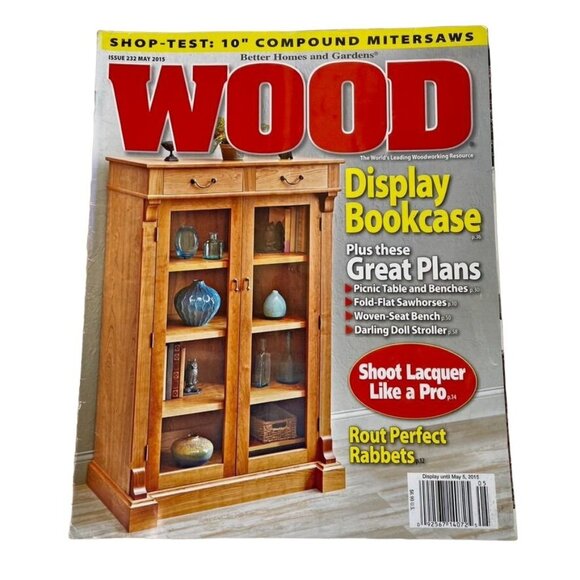 Wood Magazine Issue 232 May 2015 Better Homes & Gardens Display Bookcase Plans u - Picture 1 of 9